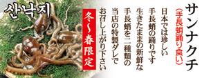 サンナクチ　手長蛸の踊り食い　京都